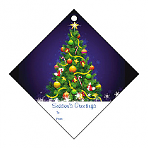 Decorated Christmas Tree Diamond To From Hang Tag