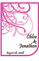 Modern Large Magenta Wedding Labels