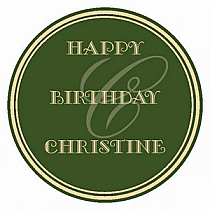 Circle Elegant Birthday Label