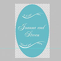 Wave Vertical Oval Wedding Labels