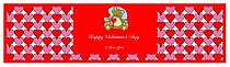 Hearts Galore Valentine Water bottle Labels 7x1.875