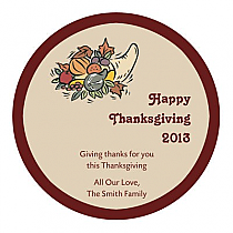 Thick Border Thanksgiving Circle Coaster 3.5x3.5