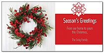 Red Christmas Berries Cards  8" x 4" w-envelope