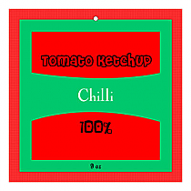 Ketchup Big Square Canning Hang Tag 2.5x2.5