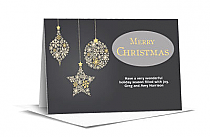 Christmas Feliz Navidad Ornaments Card 7.875" x 5.50" w-Envelope