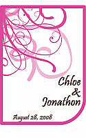 Modern Medium Magenta Wedding Labels