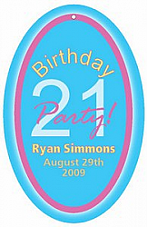 Party Oval Birthday Favor Tag