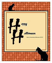 Black Cat Halloween Big Rectangle Labels 3.25x4