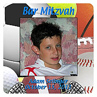 Theme Square Bat Mitzvah Coaster