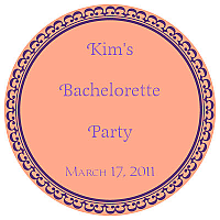 Monarch Large Circle Bridal Shower Labels