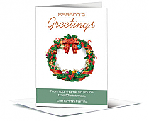 Christmas Decorative Holiday Wreath Cards  5.50" x 7.875" w-envelope 