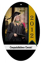 Best Wishes Vertical Oval Graduation Favor Tag