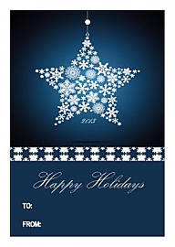 Vertical Rectangle Large Star To From Christmas Hang Tag