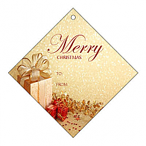 Diamond Small Present Ribbon To From Christmas Hang Tag