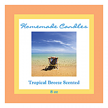 Tropical Breeze Big Square Candle Labels