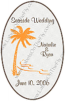 Tropic getaway Vertical Oval Wedding Labels