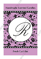 Custom Floral Pearls Large Rectangle Candle Label