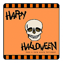 Striped Border Square Halloween Coasters 3.5x3.5