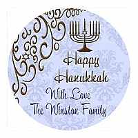 Hanukkah Traditional Big Circle Bar Mitzvah Label