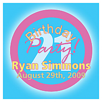 Square Party Birthday Label