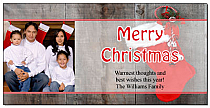 Christmas Candy Cane Stocking Custom Family Photo Card w-Envelope 8" x 4" family style