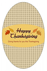 Leaves Thanksgiving Vertical Oval Labels 2.25x3.5