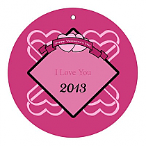 Heart Banner Valentine Circle Favor Tag 2x2