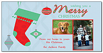 Large Hanging Stocking Photo Upload Christmas Card w-Envelope 8" x 4" family style