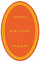 Oval Simple Border Birthday Label