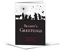 Christmas Card w-Envelope 5.50" x 7.875" Nativity Religious Scene Business Style