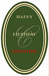 Oval Elegent Birthday Label