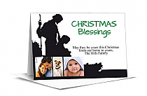 Christmas Card w-Envelope 7.875" x 5.50" Nativity Religious Blessing design  Family Style