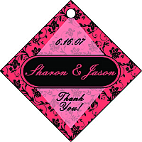 Floral Diamond Wedding Favor Tags