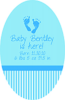 Footprints Baby Vertical Oval Baby Labels