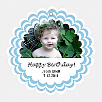 Sweet Pea Baby Scalloped Circle Favor Tag