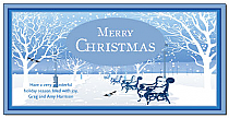 Christmas Winter Wonderland Town Square Cards  8" x 4" w-envelope