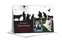 Christmas Nativity Card 7.875" x 5.50" Family Style with Envelope 