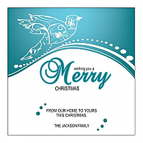 Small Square Swirl Dove Christmas Labels