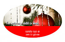 Small Oval Photo Christmas Labels Text