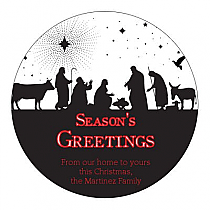 Circle Scene Nativity Christmas Hang Tag 