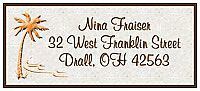 Tropic getaway address Wedding Labels