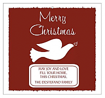 Big Square Red Dove Christmas Hang Tag