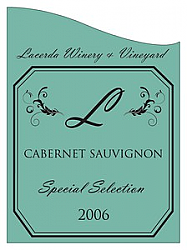 Striped Large Curved Rectangle Wine Label 3.625x5