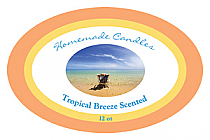 Tropical Breeze Candle Label Oval