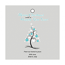 Abstract Christmas Tree Small Square Hang Tag