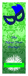 New Year Party Vertical Till Rectangle Labels 1.25x3.75