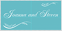 Wave Horizontal Small Rectangle Wedding Labels