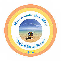 Tropical Breeze Small Circle Candle Labels