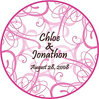 Circle Modern Magenta Wedding Coaster