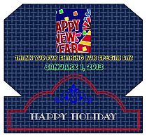 Happy Holidays New Year Rectangle Labels 3.5x3.25